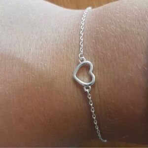 Sterling silver heart bracelet